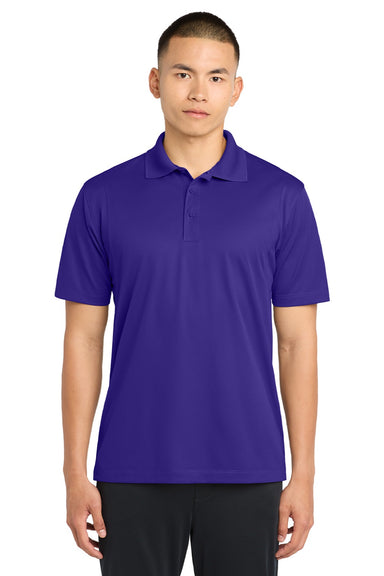 Sport-Tek ST650/TST650 Mens Sport-Wick Moisture Wicking Short Sleeve Polo Shirt Purple Model Front