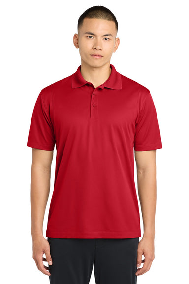 Sport-Tek ST650/TST650 Mens Sport-Wick Moisture Wicking Short Sleeve Polo Shirt True Red Model Front