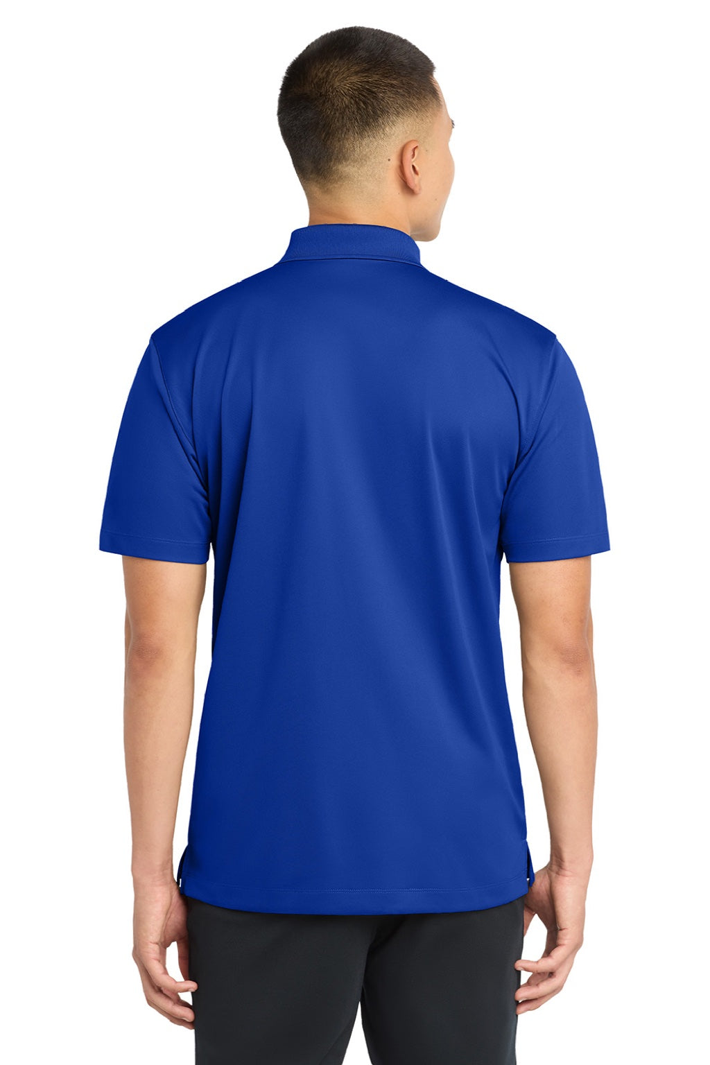 Sport-Tek ST650/TST650 Mens Sport-Wick Moisture Wicking Short Sleeve Polo Shirt True Royal Blue Model Back