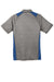 Sport-Tek ST665 Mens Heather Contender Moisture Wicking Short Sleeve Polo Shirt Heather Vintage Grey/Royal Blue Flat Back