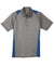 Sport-Tek ST665 Mens Heather Contender Moisture Wicking Short Sleeve Polo Shirt Heather Vintage Grey/Royal Blue Flat Front