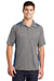Sport-Tek ST665 Mens Heather Contender Moisture Wicking Short Sleeve Polo Shirt Heather Vintage Grey/Royal Blue Model Front