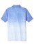 Sport-Tek ST671 Mens Ombre Heather Moisture Wicking Short Sleeve Polo Shirt White/True Royal Blue Flat Back