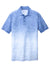 Sport-Tek ST671 Mens Ombre Heather Moisture Wicking Short Sleeve Polo Shirt White/True Royal Blue Flat Front