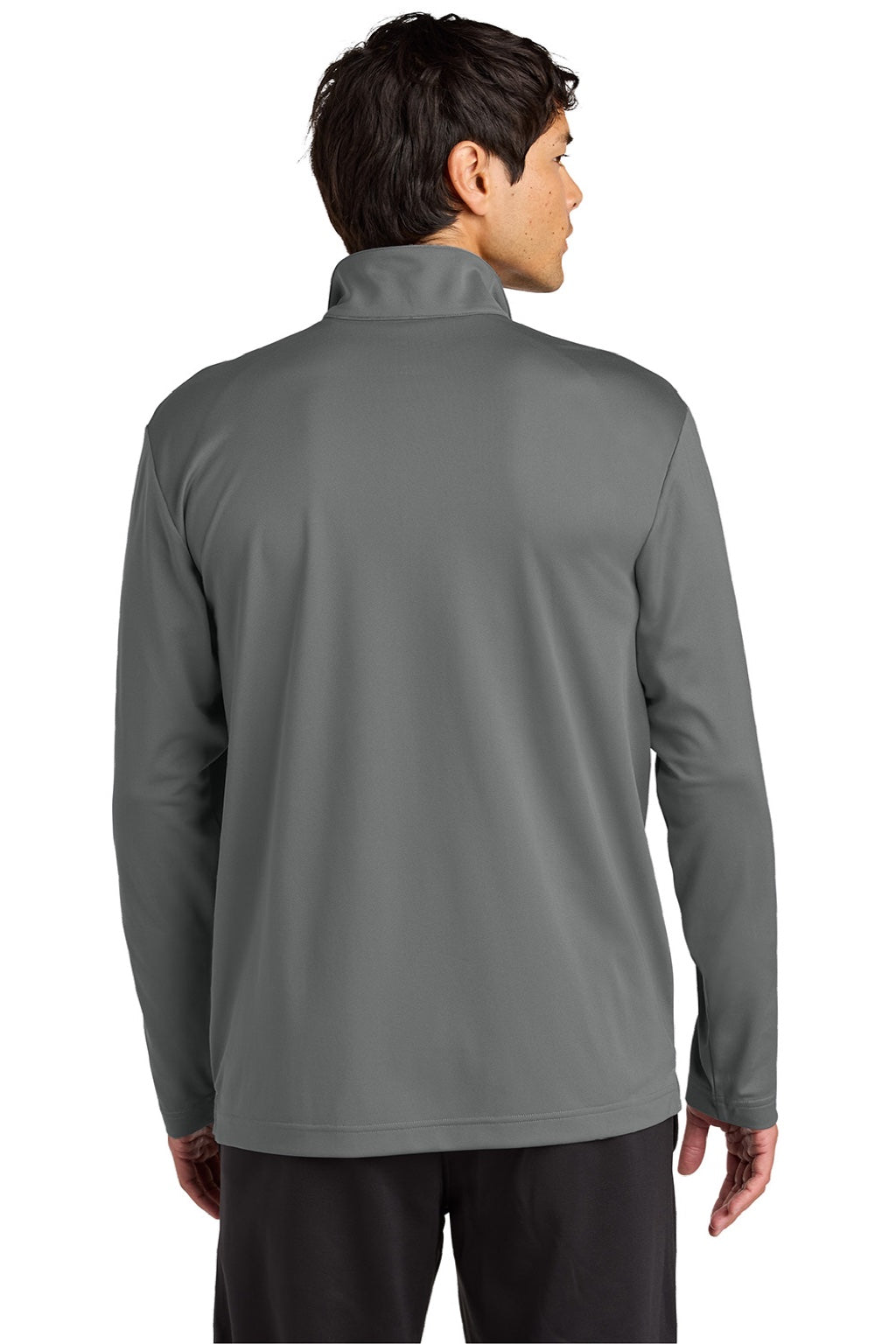 Sport-Tek ST672 Mens Micropique Sport-Wick 1/4 Zip Sweatshirt Concrete Grey Model Back