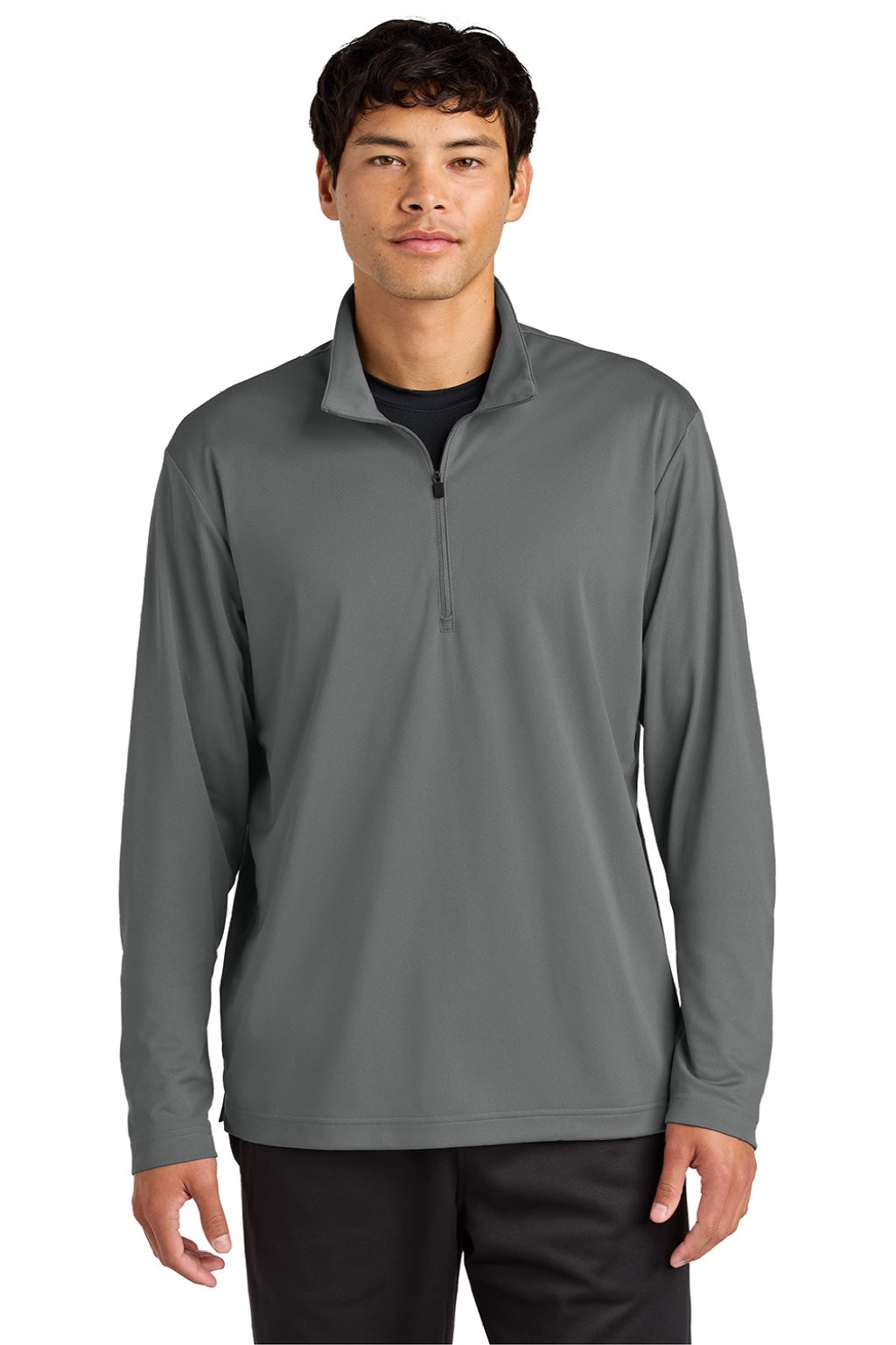 Sport-Tek ST672 Mens Micropique Sport-Wick 1/4 Zip Sweatshirt Concrete Grey Model Front