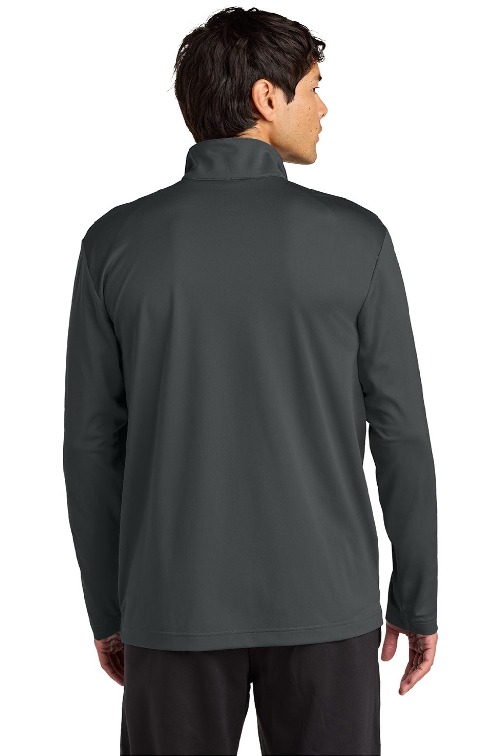 Sport-Tek ST672 Mens Micropique Sport-Wick 1/4 Zip Sweatshirt Iron Grey Model Back