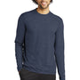 Sport-Tek Mens Exchange 1.5 Long Sleeve Crewneck T-Shirt - Heather Dark Denim Blue - Closeout