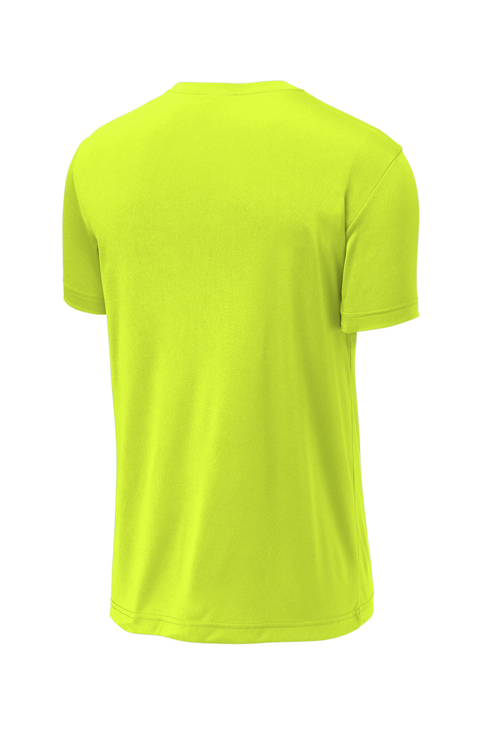 Sport-Tek ST720 Mens Re-Compete Moisture Wicking Short Sleeve Crewneck T-Shirt Neon Yellow Flat Back