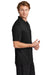 Sport-Tek ST725 Mens Moisture Wicking Re-Compete Short Sleeve Polo Shirt Black Model Side