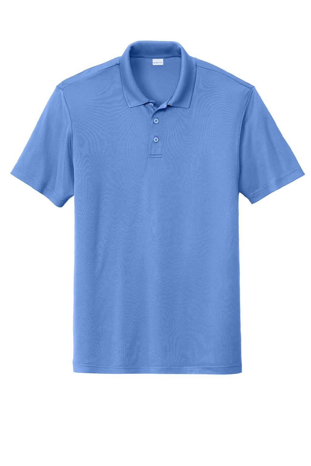 Sport-Tek ST725 Mens Moisture Wicking Re-Compete Short Sleeve Polo Shirt Carolina Blue Flat Front