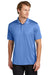 Sport-Tek ST725 Mens Moisture Wicking Re-Compete Short Sleeve Polo Shirt Carolina Blue Model Front