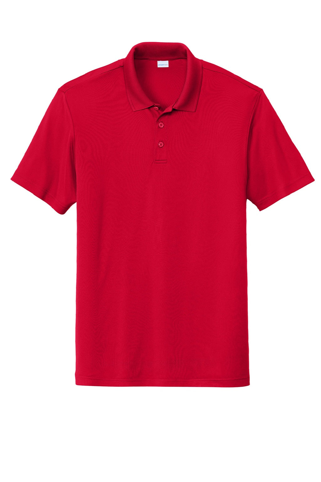 Sport-Tek ST725 Mens Moisture Wicking Re-Compete Short Sleeve Polo Shirt Deep Red Flat Front