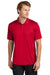 Sport-Tek ST725 Mens Moisture Wicking Re-Compete Short Sleeve Polo Shirt Deep Red Model Front
