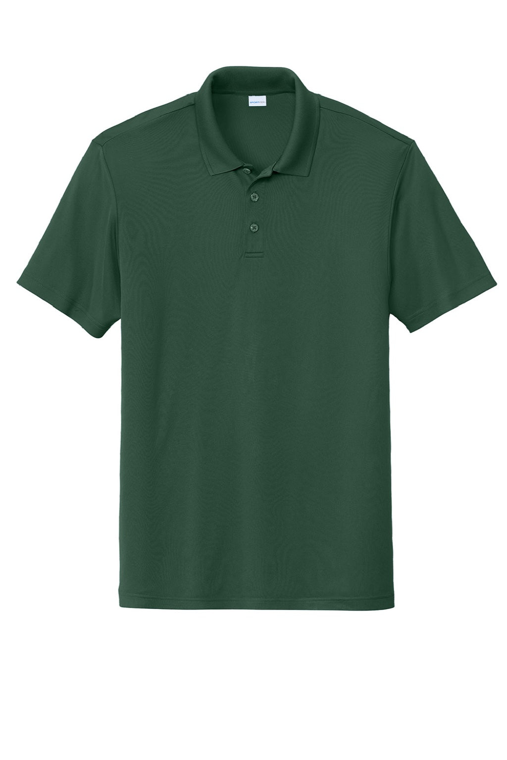 Sport-Tek ST725 Mens Moisture Wicking Re-Compete Short Sleeve Polo Shirt Forest Green Flat Front