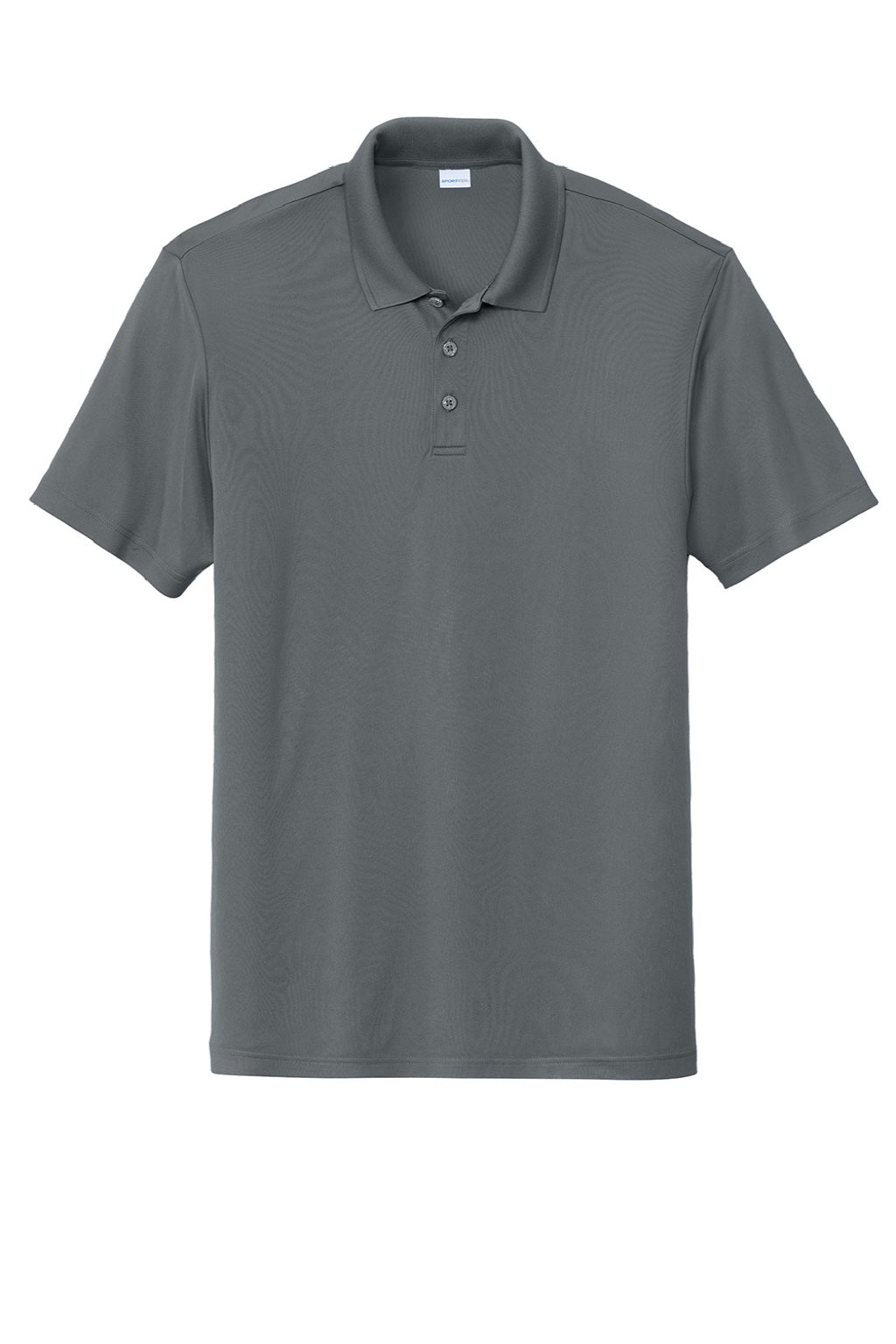 Sport-Tek ST725 Mens Moisture Wicking Re-Compete Short Sleeve Polo Shirt Iron Grey Flat Front