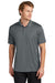 Sport-Tek ST725 Mens Moisture Wicking Re-Compete Short Sleeve Polo Shirt Iron Grey Model Front