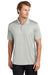 Sport-Tek ST725 Mens Moisture Wicking Re-Compete Short Sleeve Polo Shirt Silver Grey Model Front