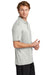Sport-Tek ST725 Mens Moisture Wicking Re-Compete Short Sleeve Polo Shirt Silver Grey Model Side
