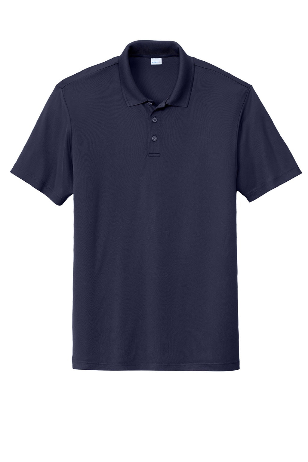 Sport-Tek ST725 Mens Moisture Wicking Re-Compete Short Sleeve Polo Shirt True Navy Blue Flat Front