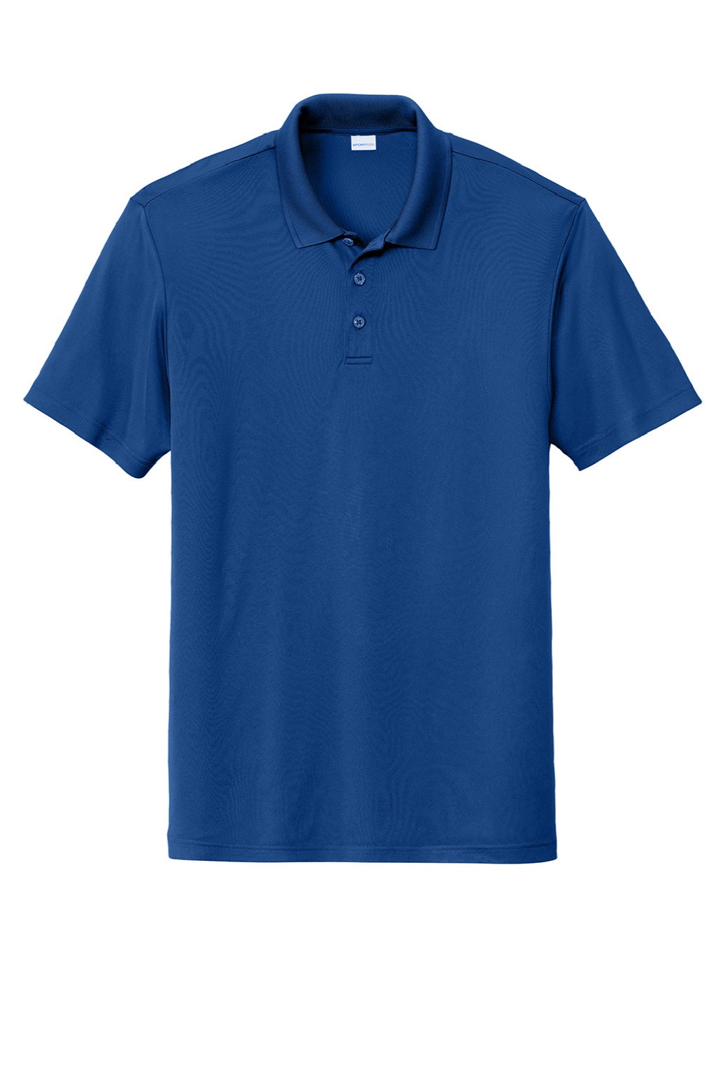 Sport-Tek ST725 Mens Moisture Wicking Re-Compete Short Sleeve Polo Shirt True Royal Blue Flat Front