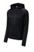 Sport-Tek ST730 Mens Re-Compete Fleece Anti Static Hooded Sweatshirt Hoodie w/ Pouch Pocket Black Flat Front