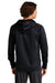 Sport-Tek ST730 Mens Re-Compete Fleece Anti Static Hooded Sweatshirt Hoodie w/ Pouch Pocket Black Model Back