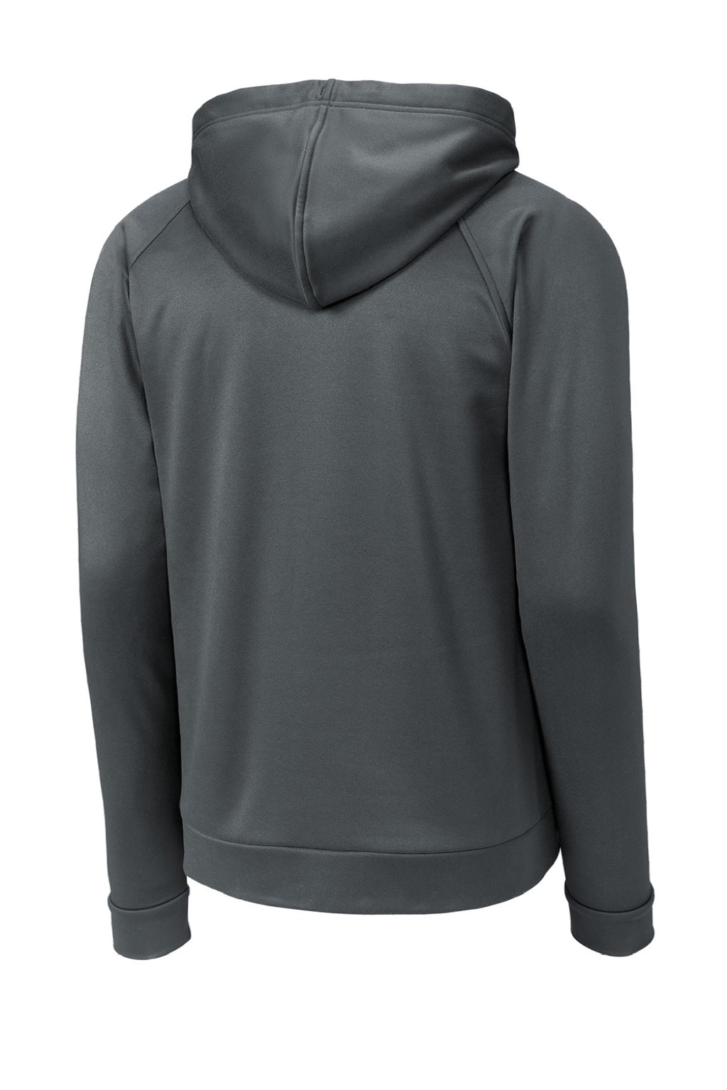 Sport-Tek ST730 Mens Re-Compete Fleece Anti Static Hooded Sweatshirt Hoodie w/ Pouch Pocket Iron Grey Flat Back