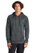 Sport-Tek ST730 Mens Re-Compete Fleece Anti Static Hooded Sweatshirt Hoodie w/ Pouch Pocket Iron Grey Model Front