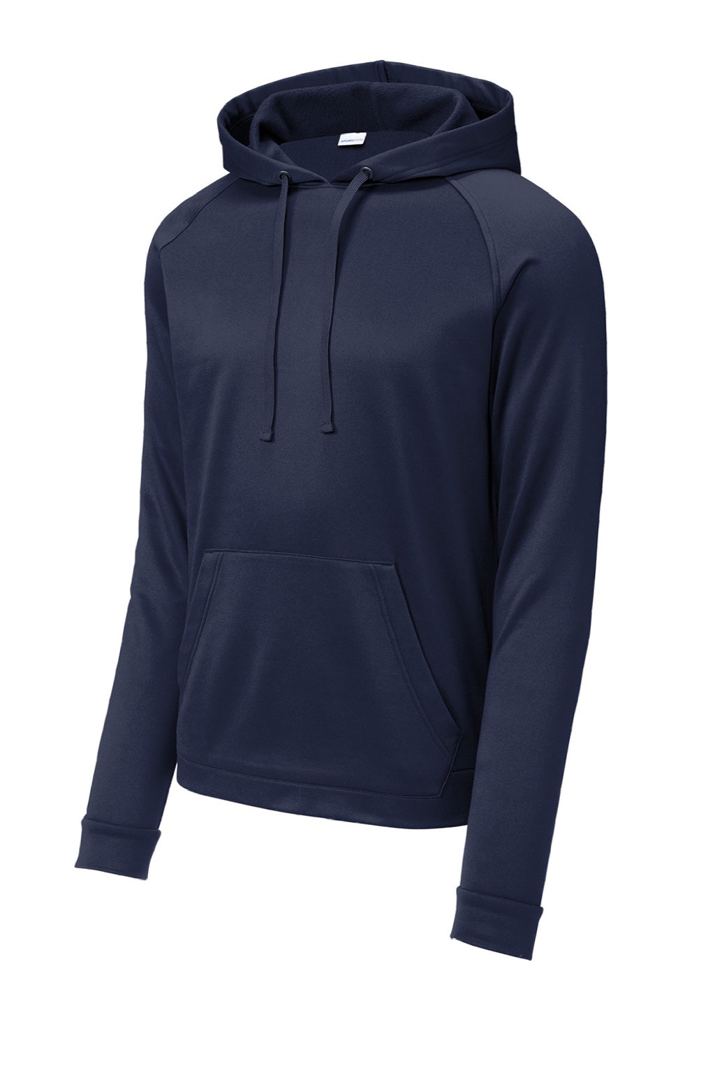 Sport-Tek ST730 Mens Re-Compete Fleece Anti Static Hooded Sweatshirt Hoodie w/ Pouch Pocket True Navy Blue Flat Front