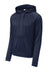 Sport-Tek ST730 Mens Re-Compete Fleece Anti Static Hooded Sweatshirt Hoodie w/ Pouch Pocket True Navy Blue Flat Front