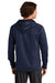 Sport-Tek ST730 Mens Re-Compete Fleece Anti Static Hooded Sweatshirt Hoodie w/ Pouch Pocket True Navy Blue Model Back