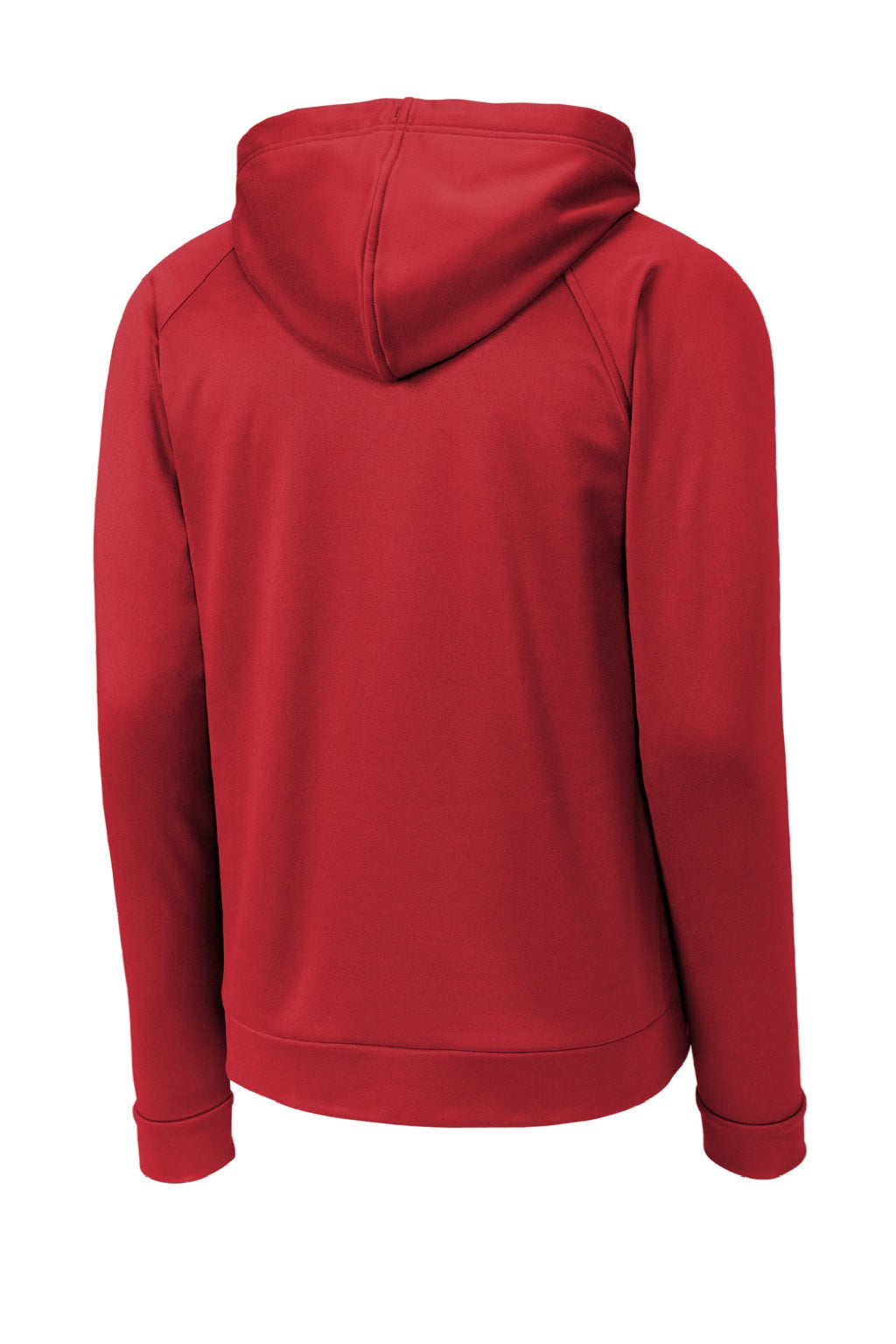 Sport-Tek ST730 Mens Re-Compete Fleece Anti Static Hooded Sweatshirt Hoodie w/ Pouch Pocket True Red  Flat Back
