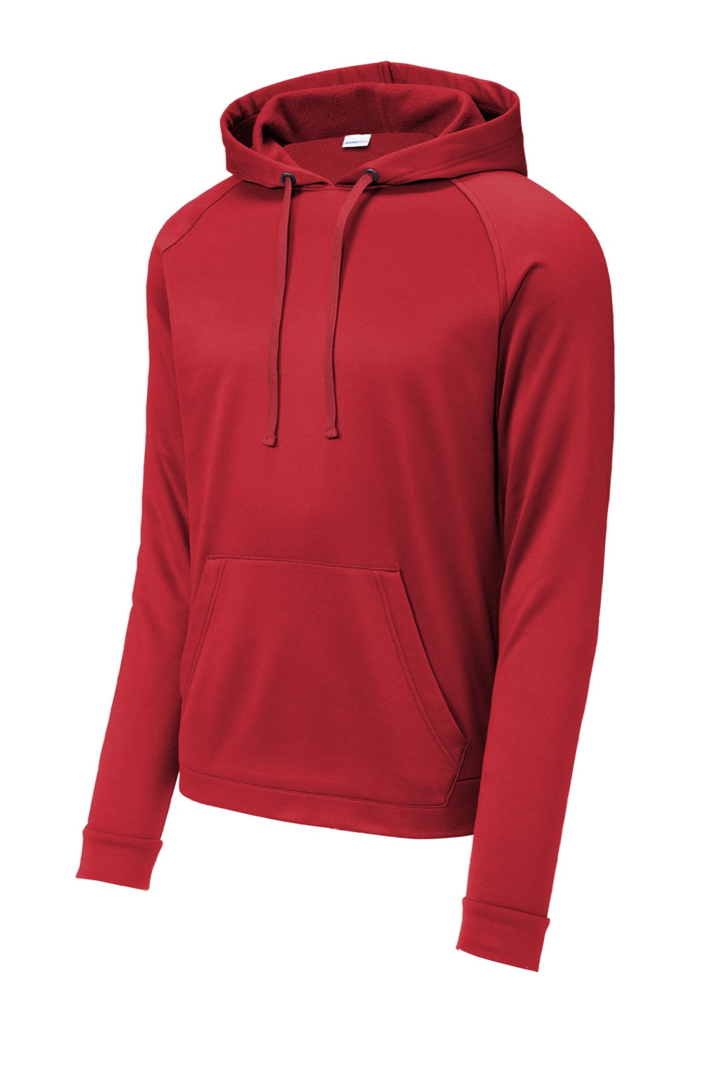 Sport-Tek ST730 Mens Re-Compete Fleece Anti Static Hooded Sweatshirt Hoodie w/ Pouch Pocket True Red  Flat Front