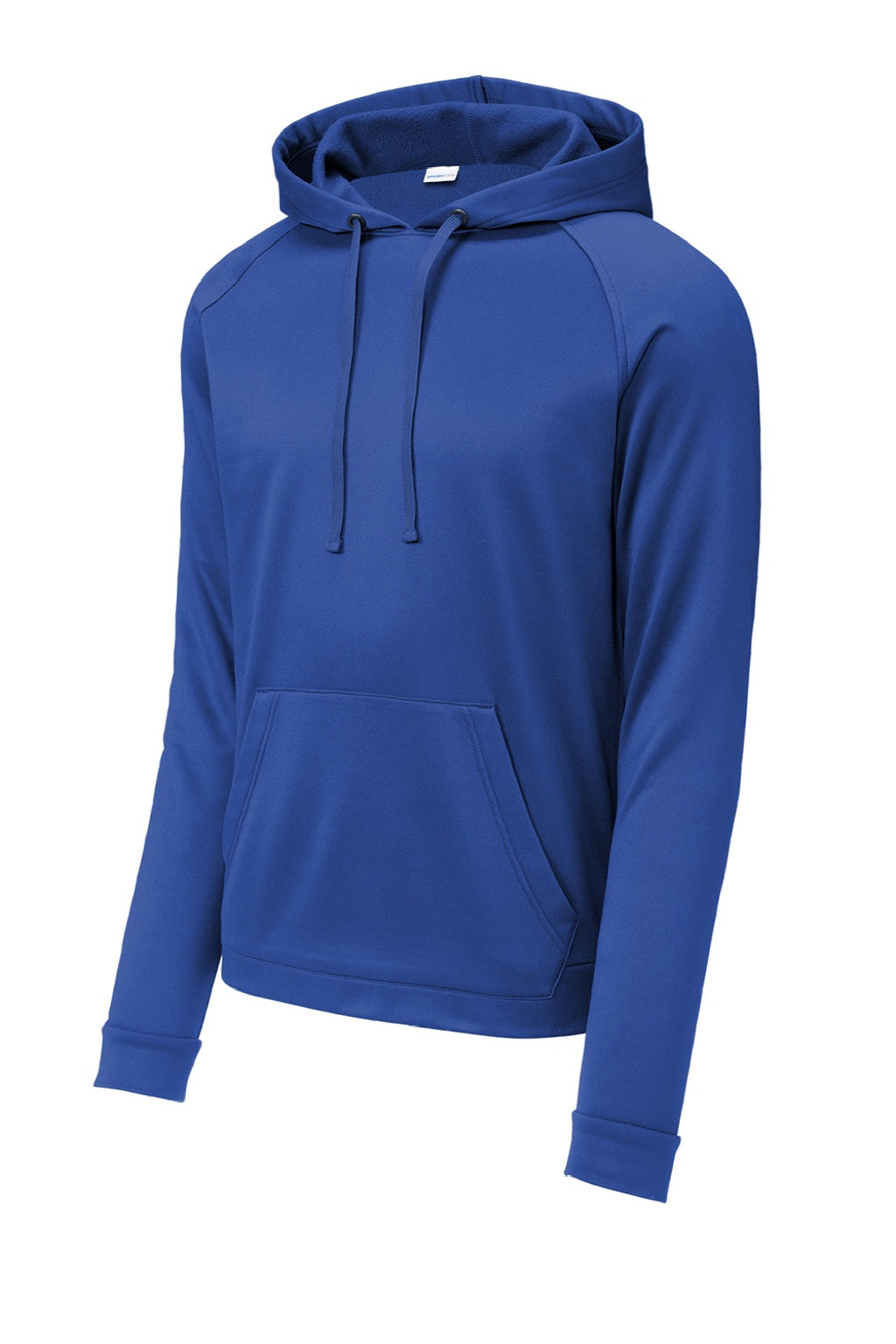 Sport-Tek ST730 Mens Re-Compete Fleece Anti Static Hooded Sweatshirt Hoodie w/ Pouch Pocket True Royal Blue Flat Front