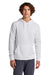 Sport-Tek ST730 Mens Re-Compete Fleece Anti Static Hooded Sweatshirt Hoodie w/ Pouch Pocket White Model Front
