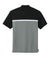 Sport-Tek ST741 Mens UV Micropique Colorblock Moisture Wicking Short Sleeve Polo Shirt Black/Heather Concrete Grey/White Flat Back