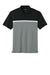 Sport-Tek ST741 Mens UV Micropique Colorblock Moisture Wicking Short Sleeve Polo Shirt Black/Heather Concrete Grey/White Flat Front