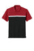 Sport-Tek ST741 Mens UV Micropique Colorblock Moisture Wicking Short Sleeve Polo Shirt Deep Red/Black/White Flat Front