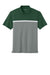 Sport-Tek ST741 Mens UV Micropique Colorblock Moisture Wicking Short Sleeve Polo Shirt Forest Green/Heather Concrete Grey/White Flat Front