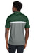 Sport-Tek ST741 Mens UV Micropique Colorblock Moisture Wicking Short Sleeve Polo Shirt Forest Green/Heather Concrete Grey/White Model Back