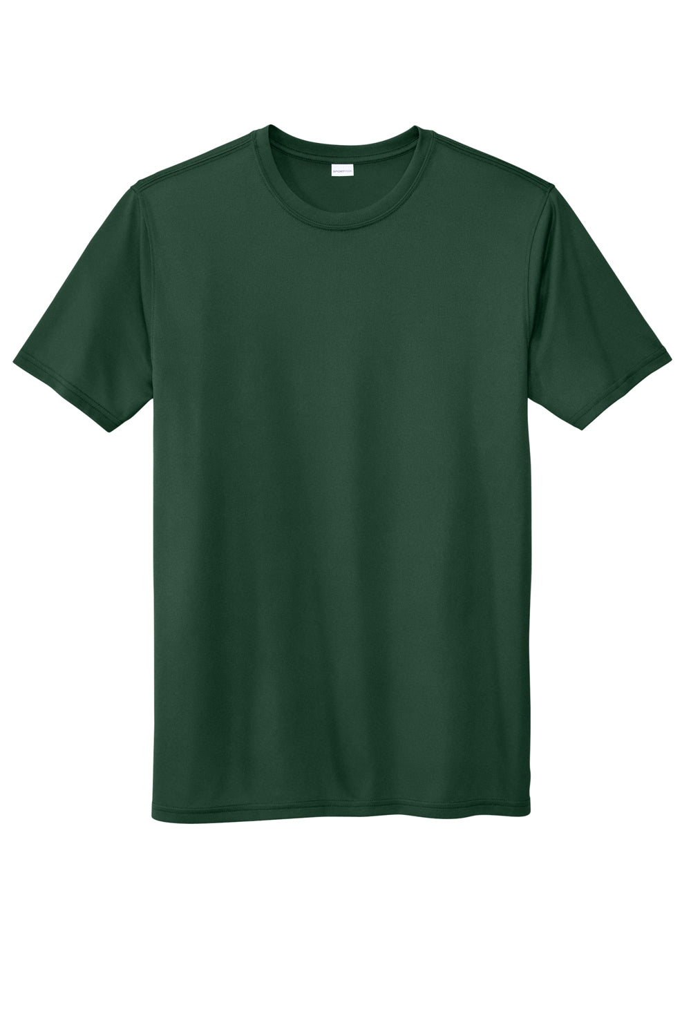 Sport-Tek ST760 Mens Echo Moisture Wicking Short Sleeve Crewneck T-Shirt Forest Green Flat Front