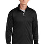 Sport-Tek Mens Moisture Wicking Travel Full Zip Jacket - Black