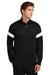 Sport-Tek ST800 Mens Moisture Wicking Travel Full Zip Jacket Black/White Model Front
