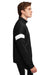 Sport-Tek ST800 Mens Moisture Wicking Travel Full Zip Jacket Black/White Model Side