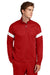 Sport-Tek ST800 Mens Moisture Wicking Travel Full Zip Jacket Deep Red/White Model Front
