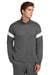 Sport-Tek ST800 Mens Moisture Wicking Travel Full Zip Jacket Iron Grey/White Model Front