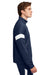 Sport-Tek ST800 Mens Moisture Wicking Travel Full Zip Jacket True Navy Blue/White Model Side