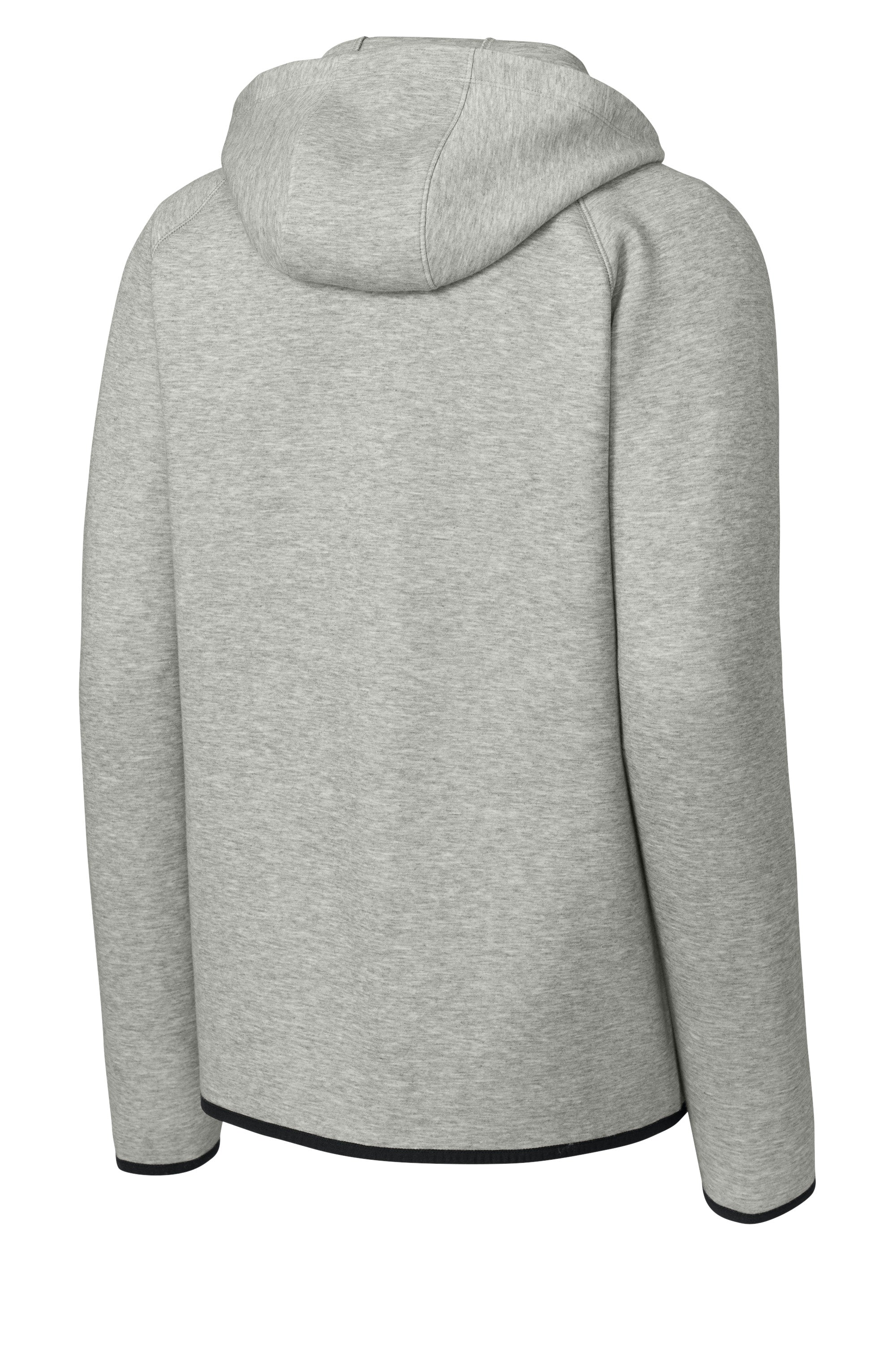 Sport-Tek ST840 Mens Phenom Full Zip Hooded Sweatshrt Hoodie w/ Pockets Heather Grey Forn Back