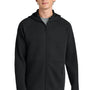 Sport-Tek Mens Phenom Full Zip Hooded Sweatshrt Hoodie w/ Pockets - Black - NEW